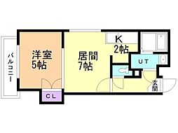 マリアールグランデ豊平 1LDKの間取図画像