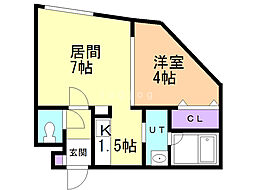ラフィーネ平岸公園 1LDKの間取図画像