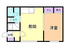 マイルーム澄川C 1LDKの間取図画像