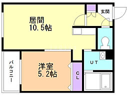 ミリオンベル美園 1LDKの間取図画像