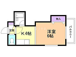 グリーンホームズ 1DKの間取図画像