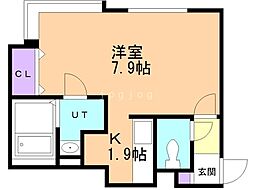 ウィンベル福住 1Kの間取図画像