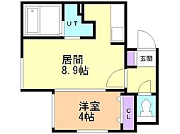 クレイパレス美園 1LDKの間取図画像
