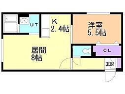 グランメール南平岸駅前 1LDKの間取図画像
