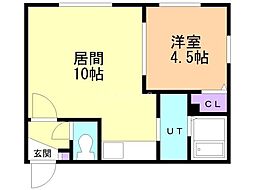 ユーコート南平岸 1LDKの間取図画像