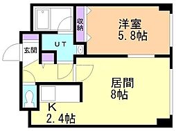 ノースパレス福住壱番館 1LDKの間取図画像