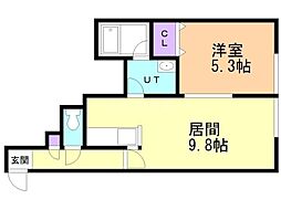 マスカット 1LDKの間取図画像