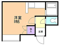 グランドール平岸 ワンルームの間取図画像