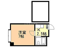 シャトービアンカ池上学生会館B 1Kの間取図画像