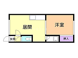 ルーベデンス藤野 1LDKの間取図画像