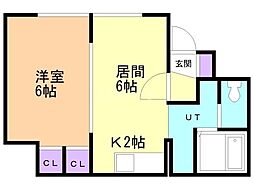 マイルーム澄川C 1LDKの間取図画像