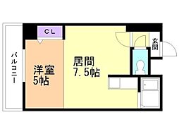 ミラバ澄川 1DKの間取図画像