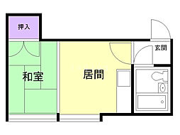 サンコーポ 1Kの間取図画像