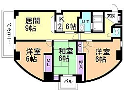 エースハイム 3LDKの間取図画像