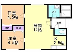 澄川トーシンビル2 2LDKの間取図画像