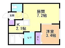 札幌市豊平区月寒西一条4丁目マンション 1LDKの間取図画像