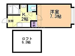 VillaTukisapp 1Kの間取図画像