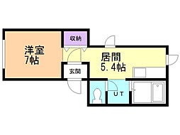 コンコース 1Kの間取図画像