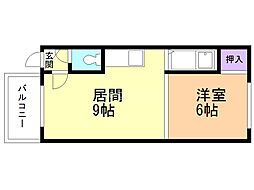 カサデューク平岸41 1DKの間取図画像
