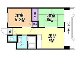 サニーヒルズ2番館 2DKの間取図画像