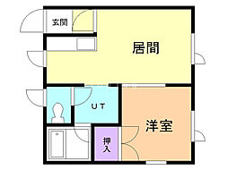 ガーデンヒルズ 1DKの間取図画像