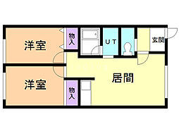フリーダム412 2LDKの間取図画像