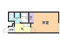 レオパレスフロリード 1Kの間取図画像
