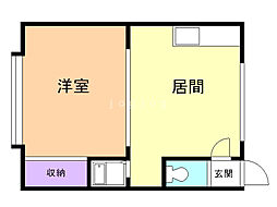 カレッジハウス66 1DKの間取図画像