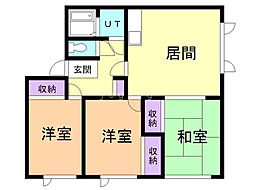 サンフロンテアタウンC 3LDKの間取図画像