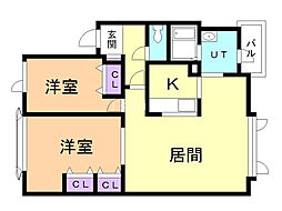 アークヒルズ 2LDKの間取図画像