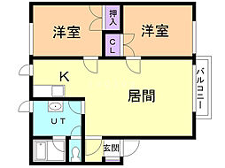 ムーンライト27 2LDKの間取図画像