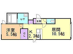 オープナー 1LDKの間取図画像