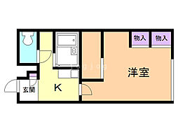 レオパレス野幌 1Kの間取図画像