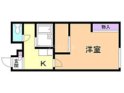 レオパレスフォレスト55 1Kの間取図画像