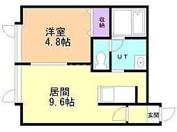 コーポLUNA文京台 1LDKの間取図画像