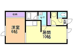 プレジデント66 1LDKの間取図画像