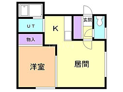 カーサ・ロゼオ 1LDKの間取図画像