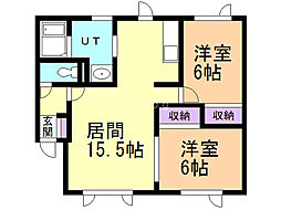 メゾンBangBang 2LDKの間取図画像