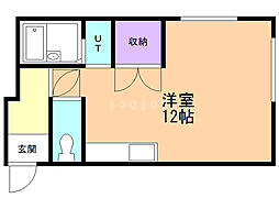 明星マンション ワンルームの間取図画像