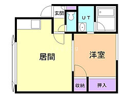 クレイドルN5 1DKの間取図画像