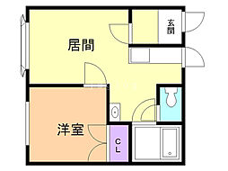 メゾン・ドリラ 1DKの間取図画像