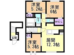 リノ メリアI 3LDKの間取図画像