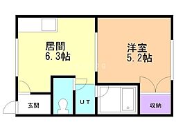 グランドエイト 1DKの間取図画像