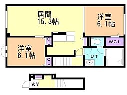 アンジェロIII 2LDKの間取図画像