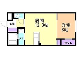 Grace Eco野幌駅前 1LDKの間取図画像