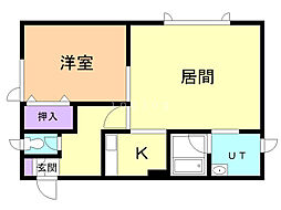 サンヒルズ 1LDKの間取図画像