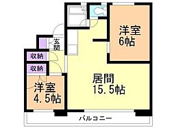 メープルバウム2号 2LDKの間取図画像