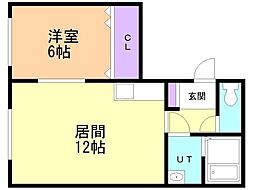 エスポワールK 1LDKの間取図画像