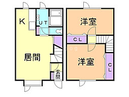 メゾンヤスマル3 2LDKの間取図画像