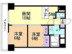 リルバ 2LDKの間取図画像
